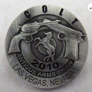 2010 Colt Lapel Pin Antique Arms Show Las Vegas NV vintage advertising